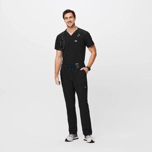 Black Slim Cairo™ FREEx™ Lined - Short Cargo Scrub Pants - 2XL